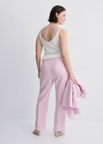 MANGO Bő szár Ráncos nadrág 'Boreli' - rózsaszín