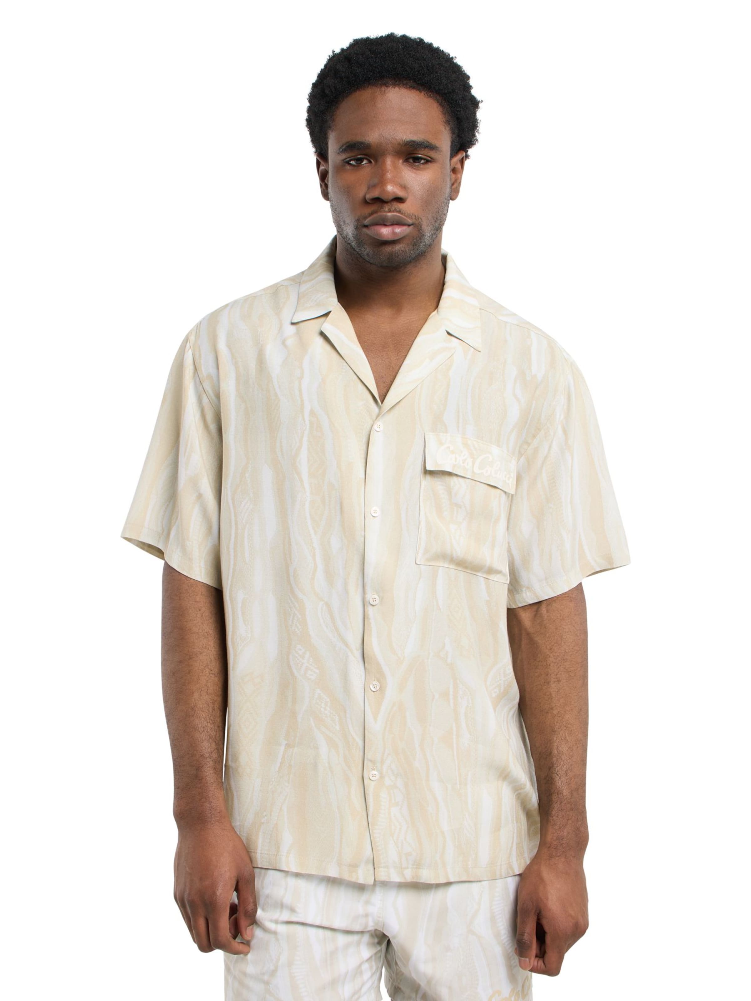 Coupe regular Chemise ' Federa ' Carlo Colucci en beige : devant