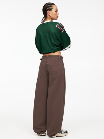 Pull&Bear Wide Leg Jeans in Braun