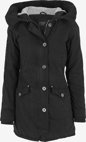Urban Classics Зимно палто в черно: отпред