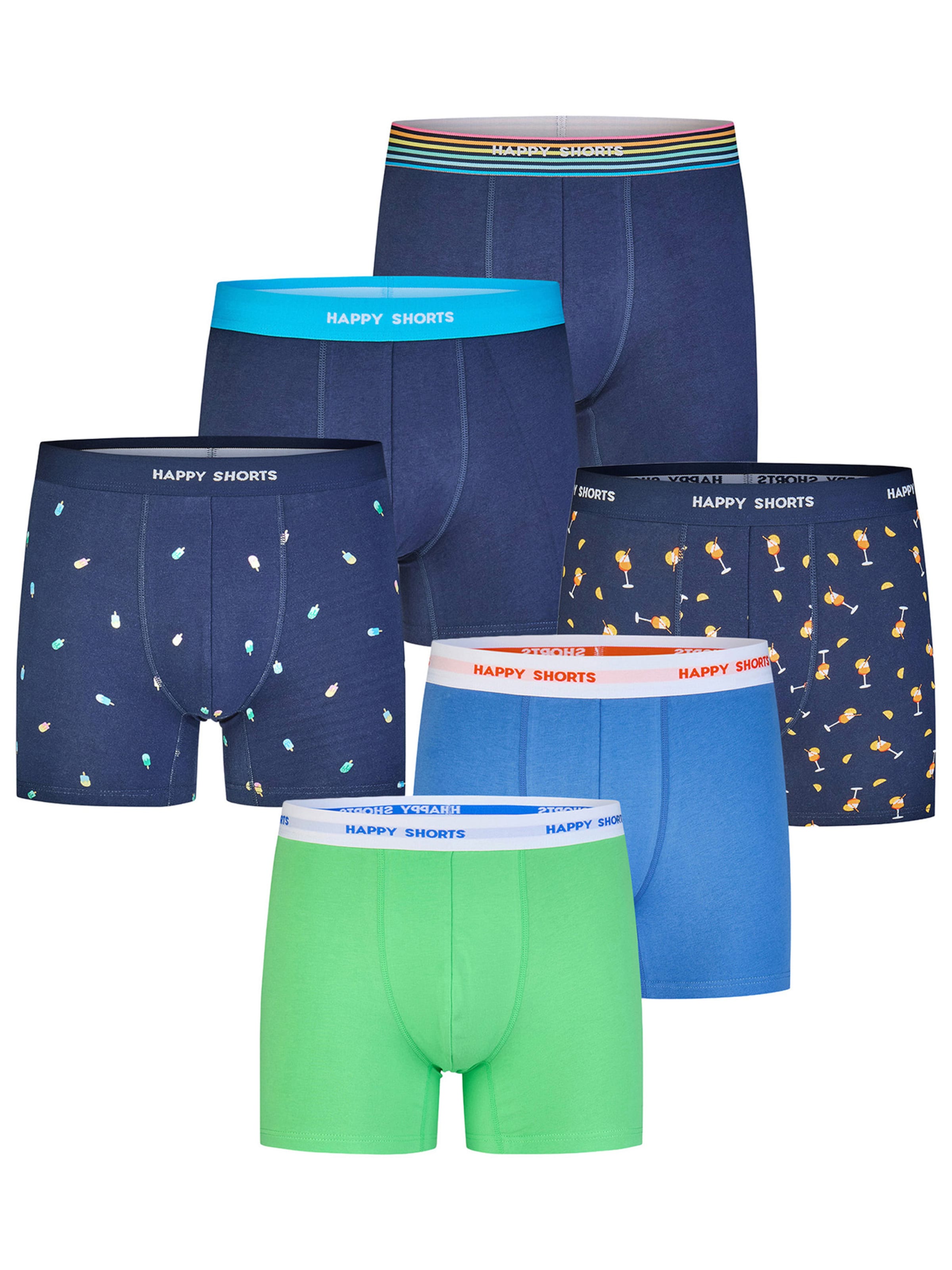 Happy Shorts - Boxers ' Fan-Prints ' em azul: frente