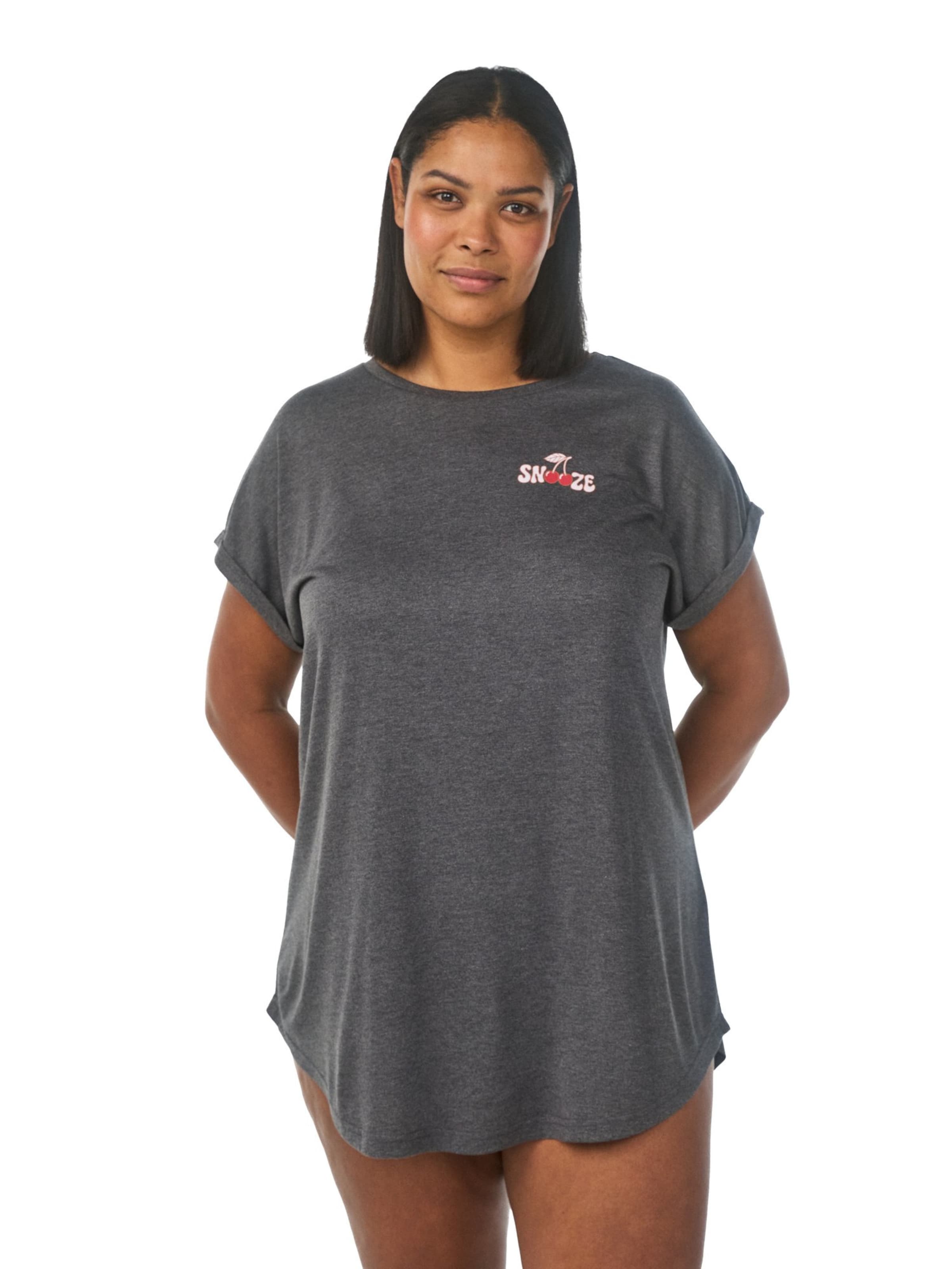 Camicia da notte 'Malis' di Zizzi in nero: frontale