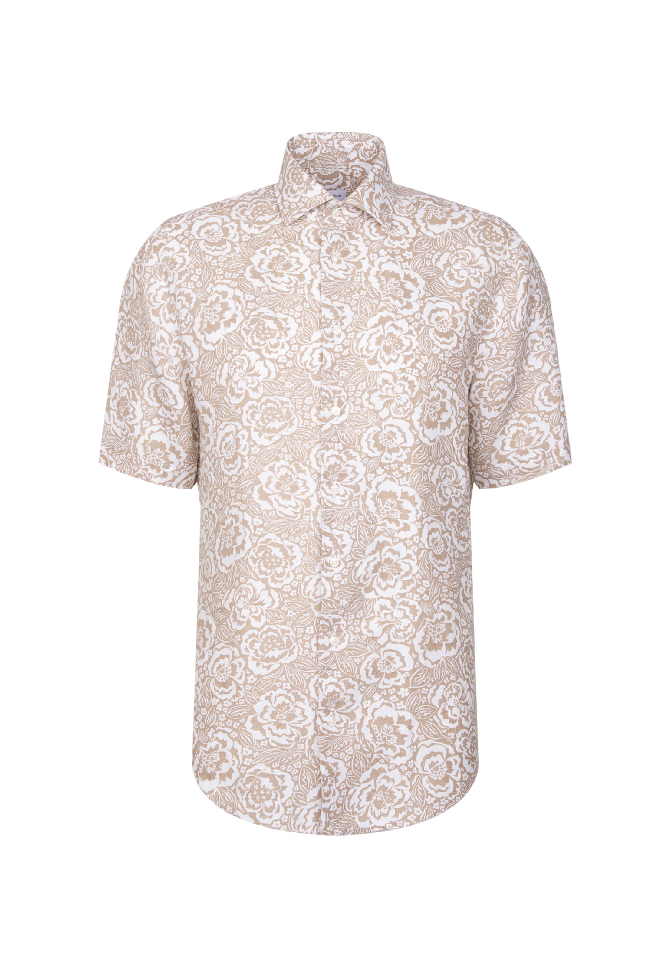 SEIDENSTICKER Regular fit Overhemd 'Smart Linen' in Beige: voorkant