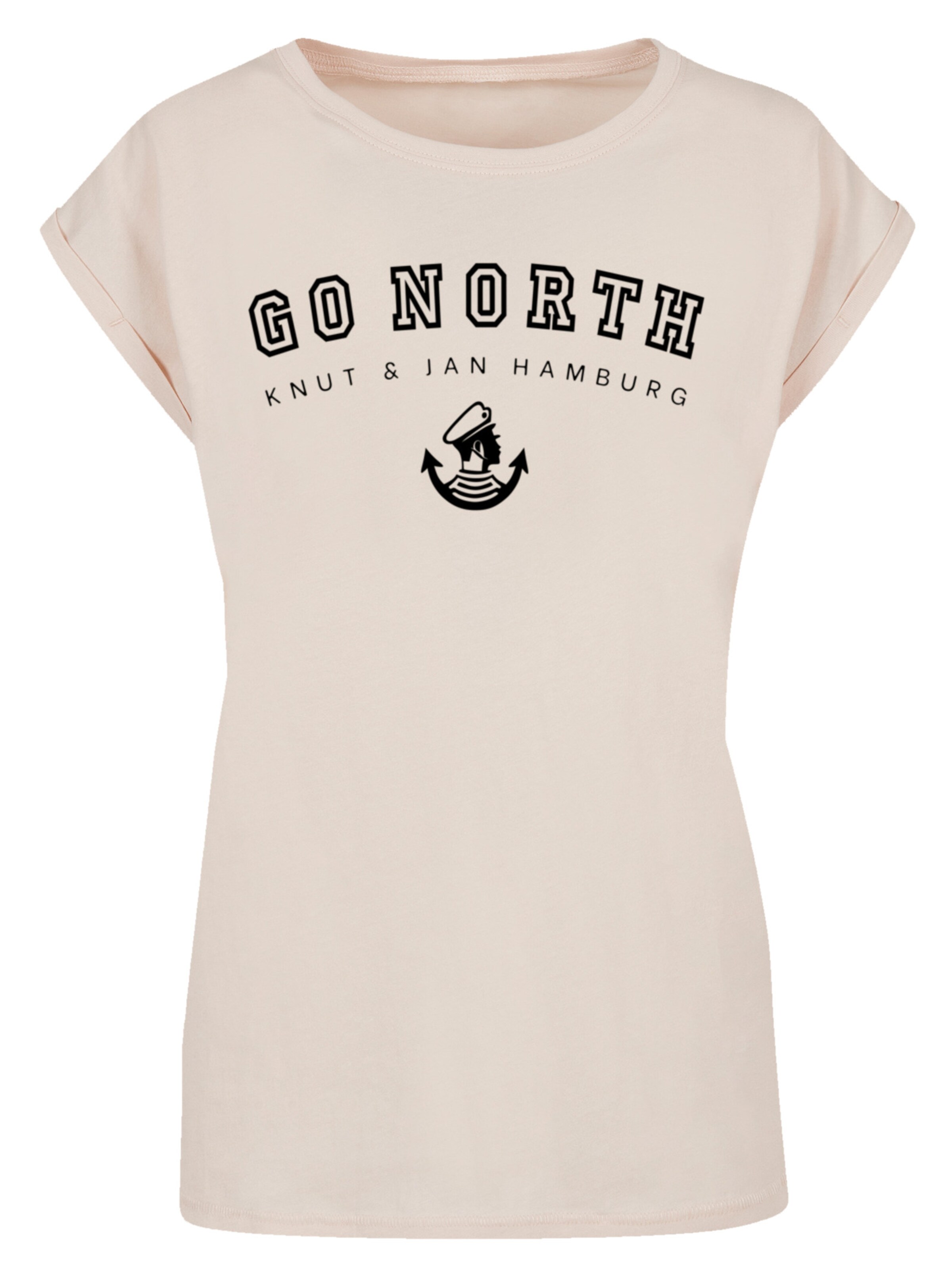 F4NT4STIC T-Shirt 'Go North Knut & Jan Hamburg' in Beige: Vorderseite