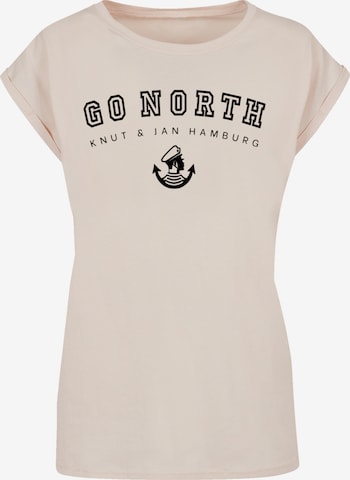 F4NT4STIC T-Shirt 'Go North Knut & Jan Hamburg' in Beige: Vorderseite