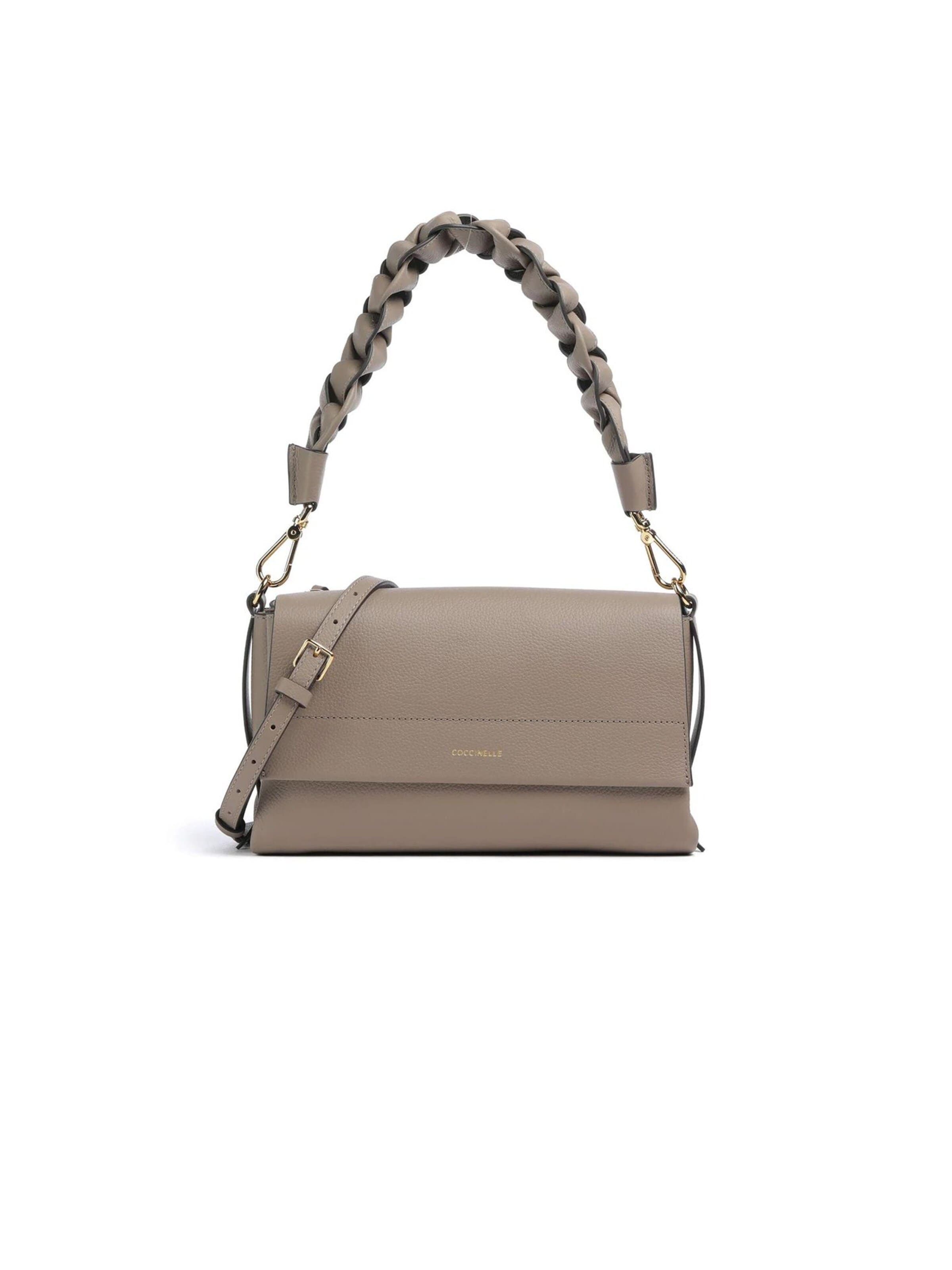 Coccinelle Handbag 'Boheme Grana Double Handbag Double Grainy Leather' in Grey: front