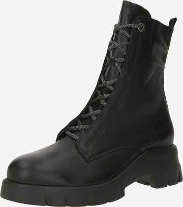 Paul Green Lace-Up Ankle Boots in Black: front