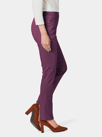 Goldner Slim fit Pants 'Carla' in Purple