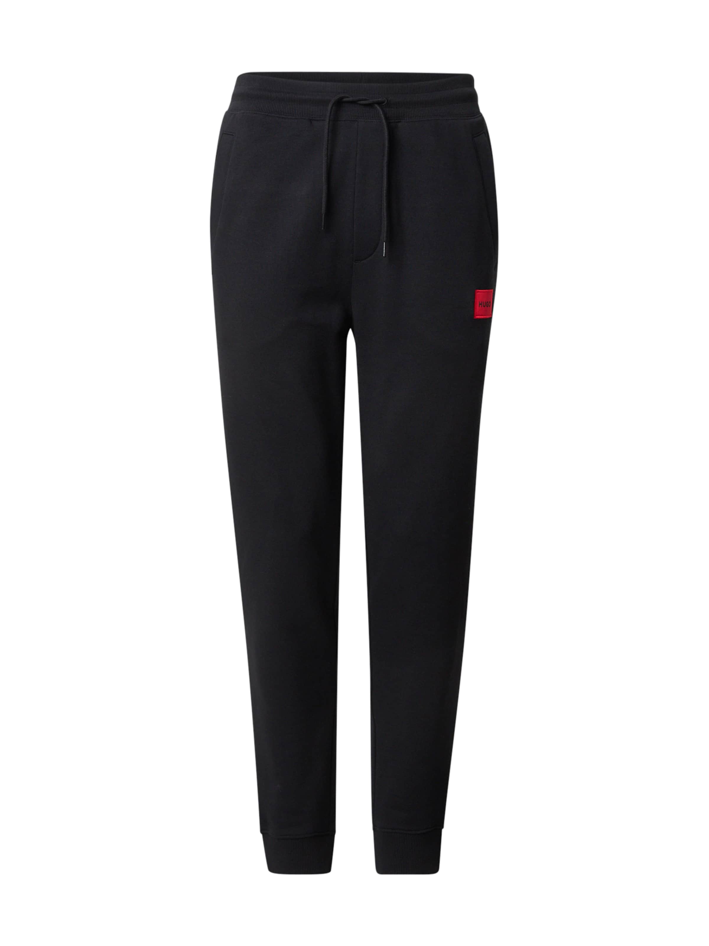 Effilé Pantalon 'Doak' HUGO en noir : devant