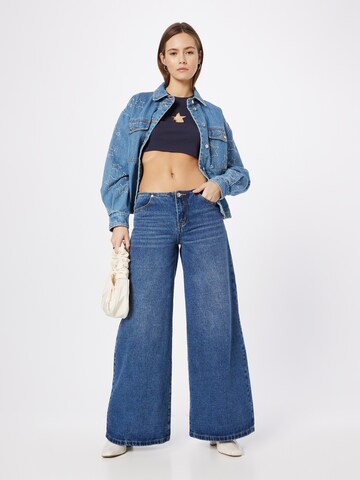 Edikted Wide Leg Jeans in Blau