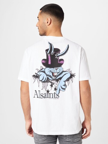 Tricou 'LUNAR RABBIT' de la AllSaints pe alb