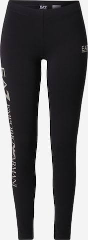 EA7 Emporio Armani Skinny Leggings in Black: front