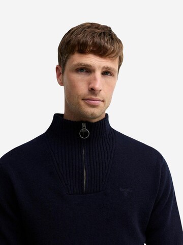 Barbour Gebreid vest 'ESSENTIAL L/WOOL HALF ZIP 262MMKN0339' in Blauw
