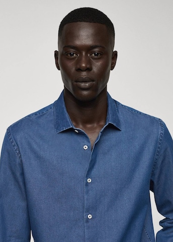 MANGO MAN Slim fit Button Up Shirt in Blue