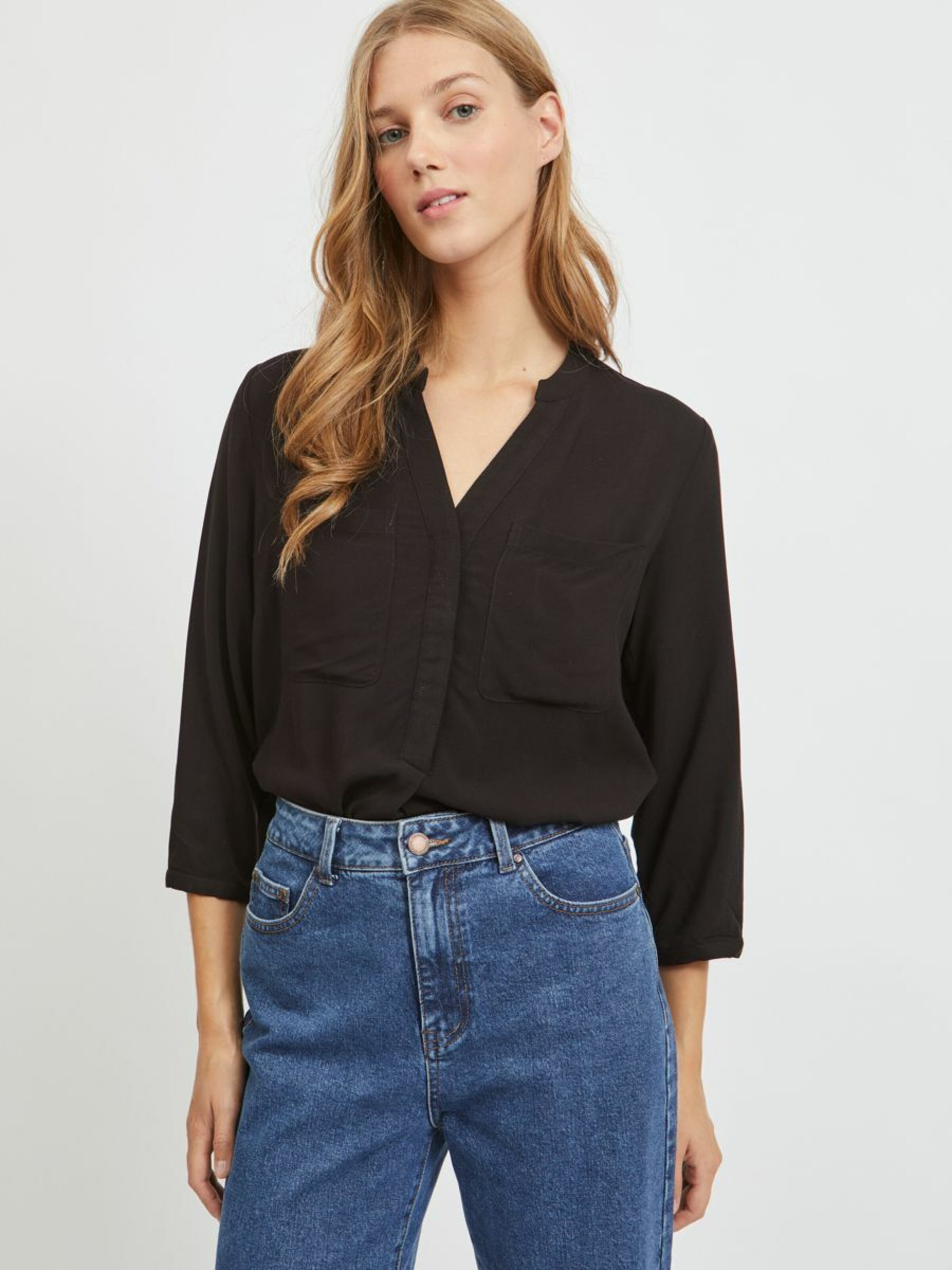 Frauen Große Größen VILA Bluse in Schwarz - GE47475 Frauen Große Größen VILA Bluse in Schwarz - GE47475
