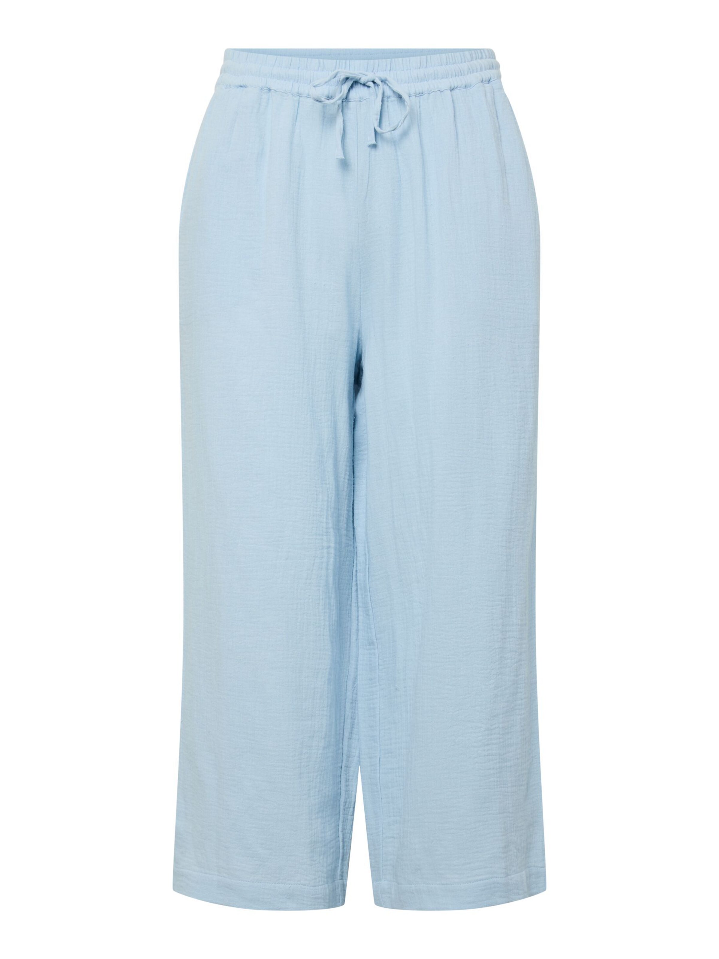 PIECES Wide leg Broek 'PCSastina' in Blauw: voorkant