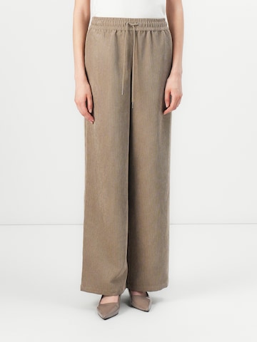 JDY Широка кройка Панталон 'JDYULLA OHIO' в кафяво: отпред