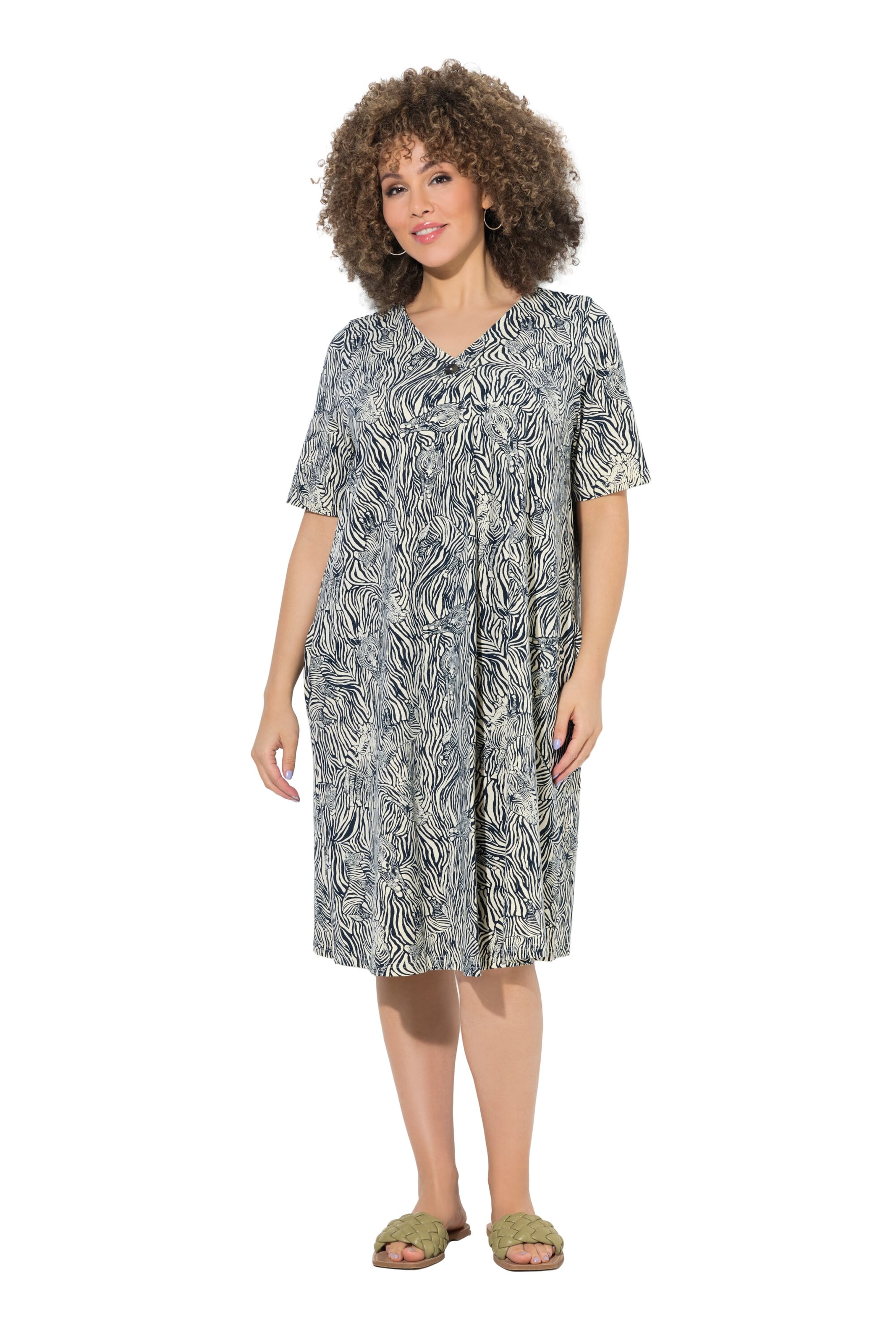 Ulla Popken Jurk in Blauw: voorkant