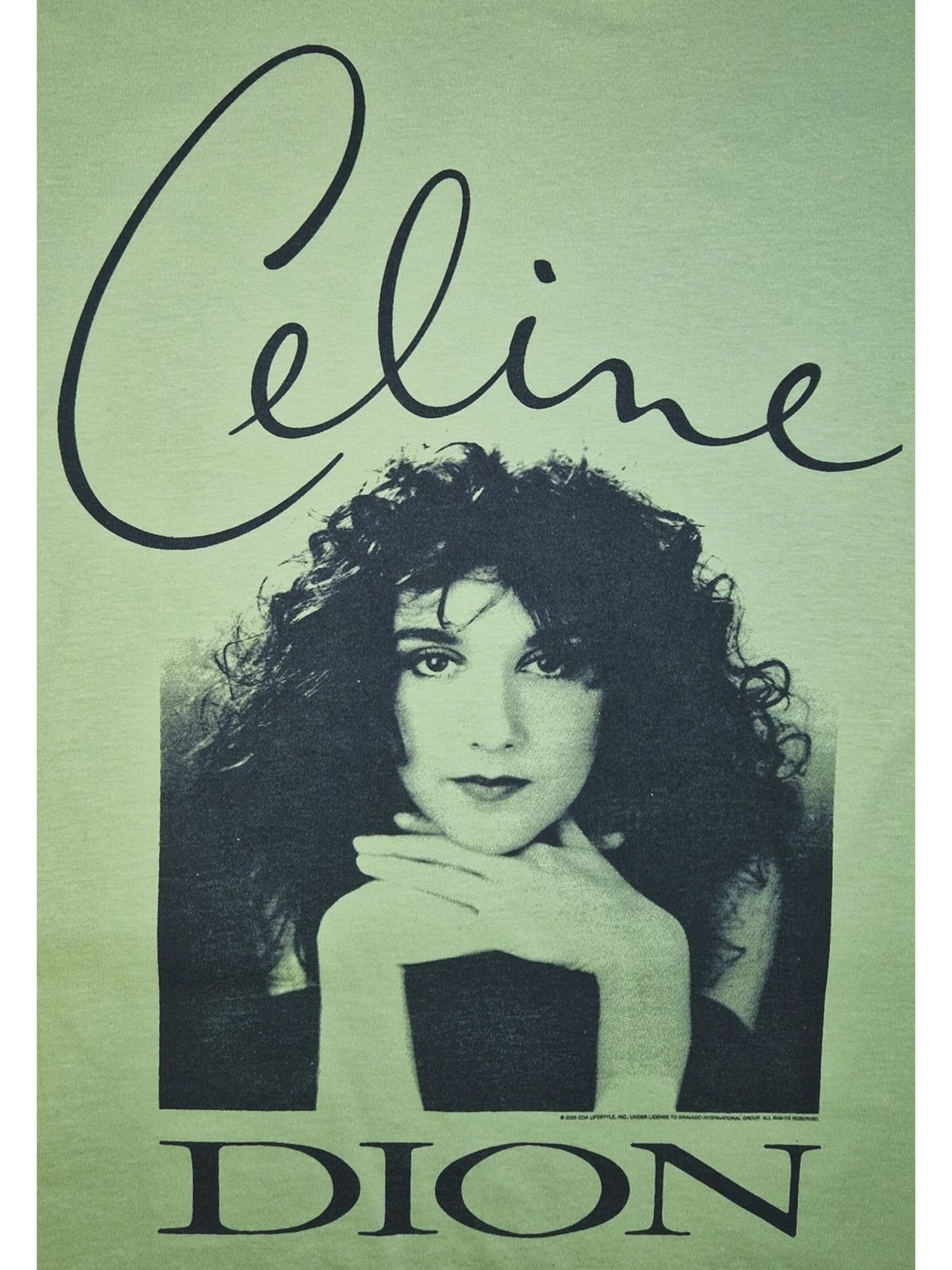 Maglietta 'Celine Dion Young Celine Posing T-Shirt' di Rockshirts in verde