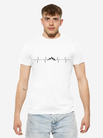 Cotton Prime Shirt 'Pulsschlag Berge' in Wit: voorkant