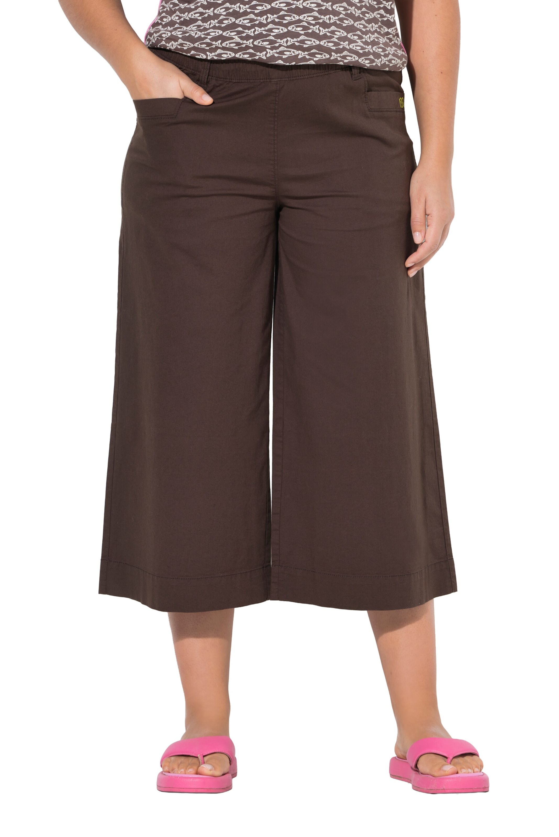 LAURASØN Wide Leg Hose in Braun: Vorderseite