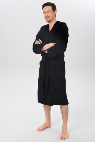 MY HOME Long Bathrobe in Black: front