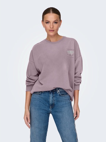 ONLY - Sweatshirt 'ONLLUCINDA' em roxo