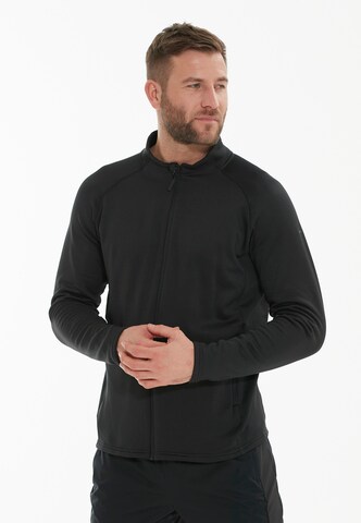 ENDURANCE Athletic Zip-Up Hoodie 'Almatt' in Black: front