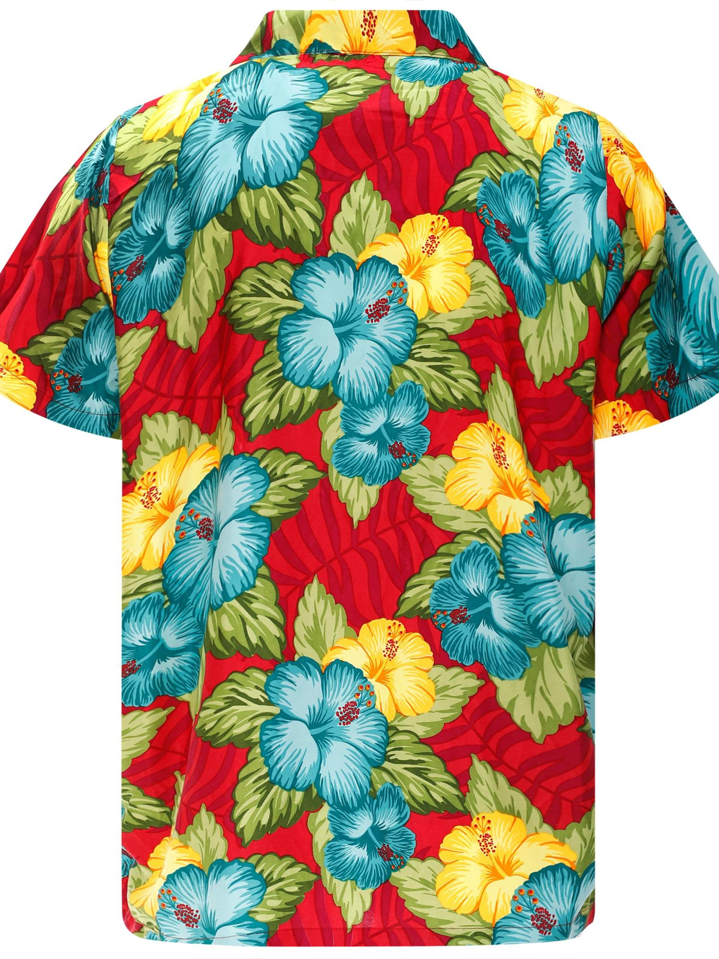 King Kameha Shirt 'Wild Flowers' in Rood