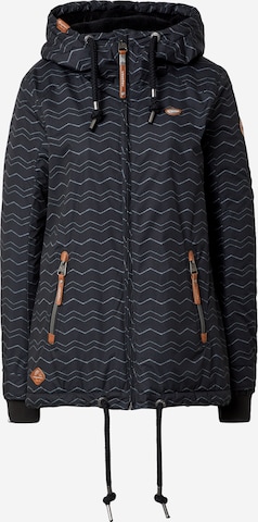 Ragwear Between-Season Jacket 'Zuzka Chevron' in Black: front