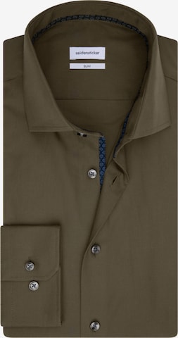 SEIDENSTICKER Slim fit Business Shirt in Green