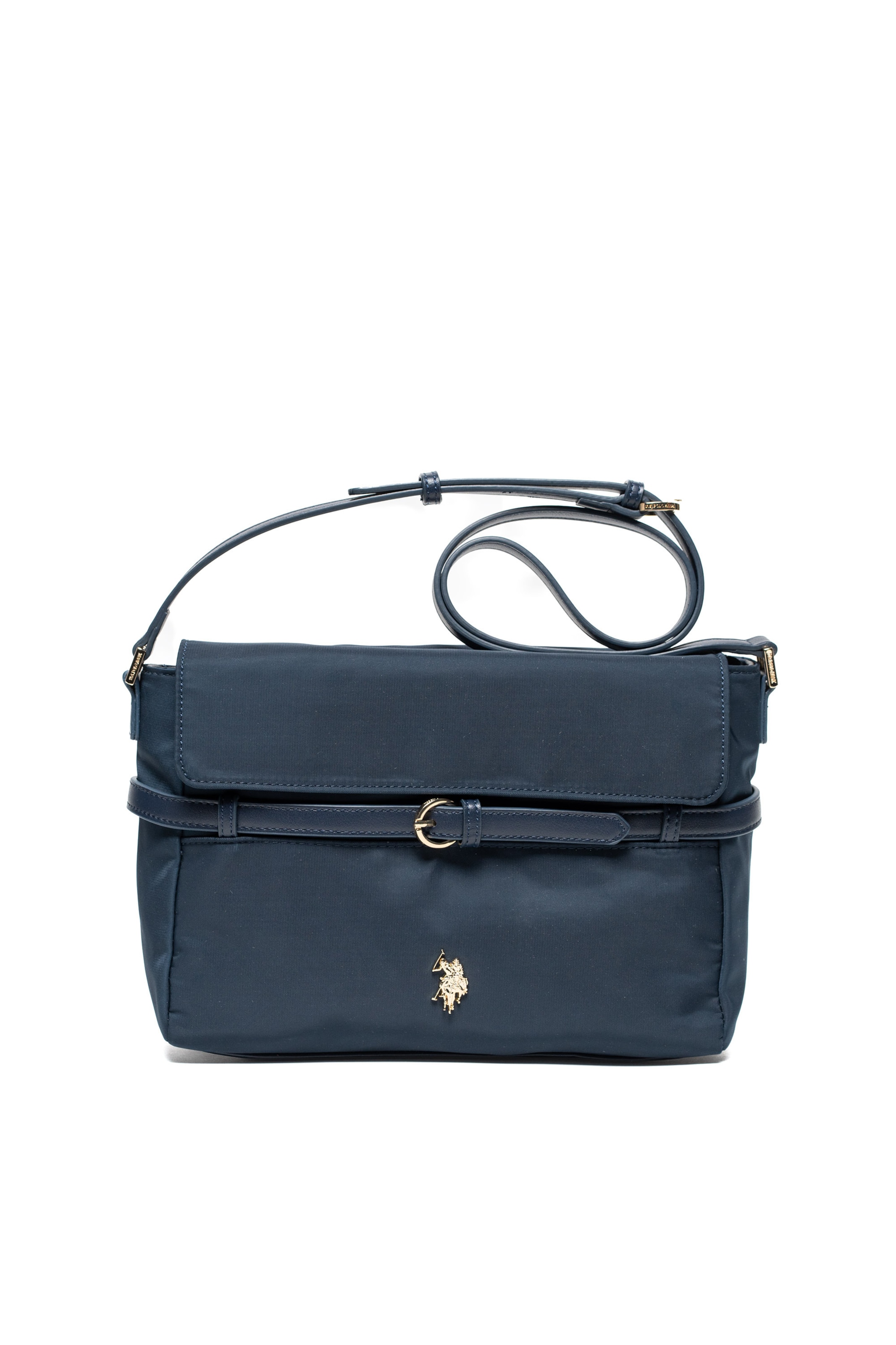 U.S. POLO ASSN. Umhängetasche 'HOUSTON FLAP' in Blau: Vorderseite