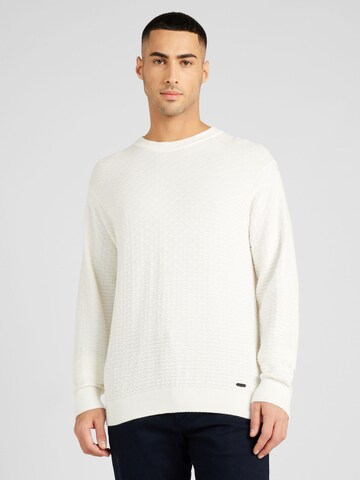 HUGO - Pullover 'Sonderson' em branco: frente