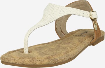 s.Oliver T-bar sandals in White: front