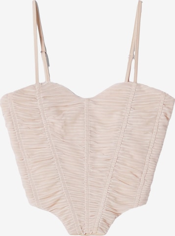 Bershka Top in Beige: front