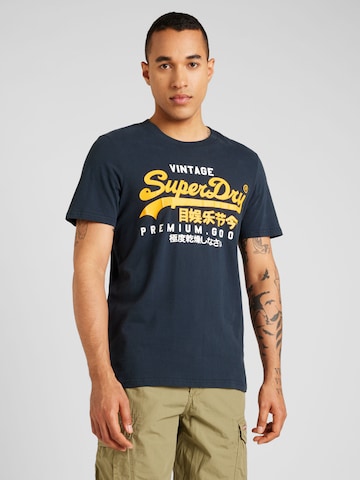 Superdry Shirt 'Duo' in Blauw: voorkant