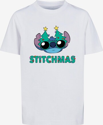 ABSOLUTE CULT Shirt 'Lilo And Stitch - Stitchmas Glasses' in White: front