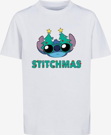 T-Shirt 'Lilo And Stitch - Stitchmas Glasses' ABSOLUTE CULT en blanc : devant