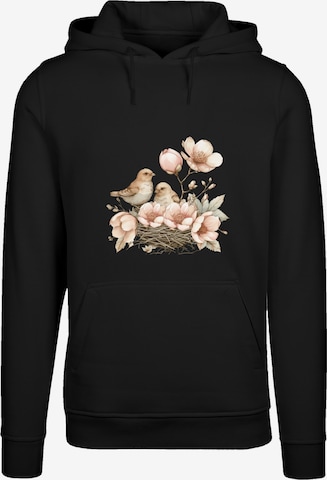 Sweat-shirt 'Vogelnest Blumen' F4NT4STIC en noir : devant