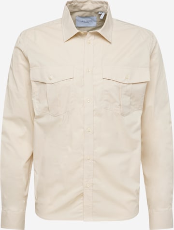 Coupe regular Chemise 'Lincoln' Les Deux en beige : devant