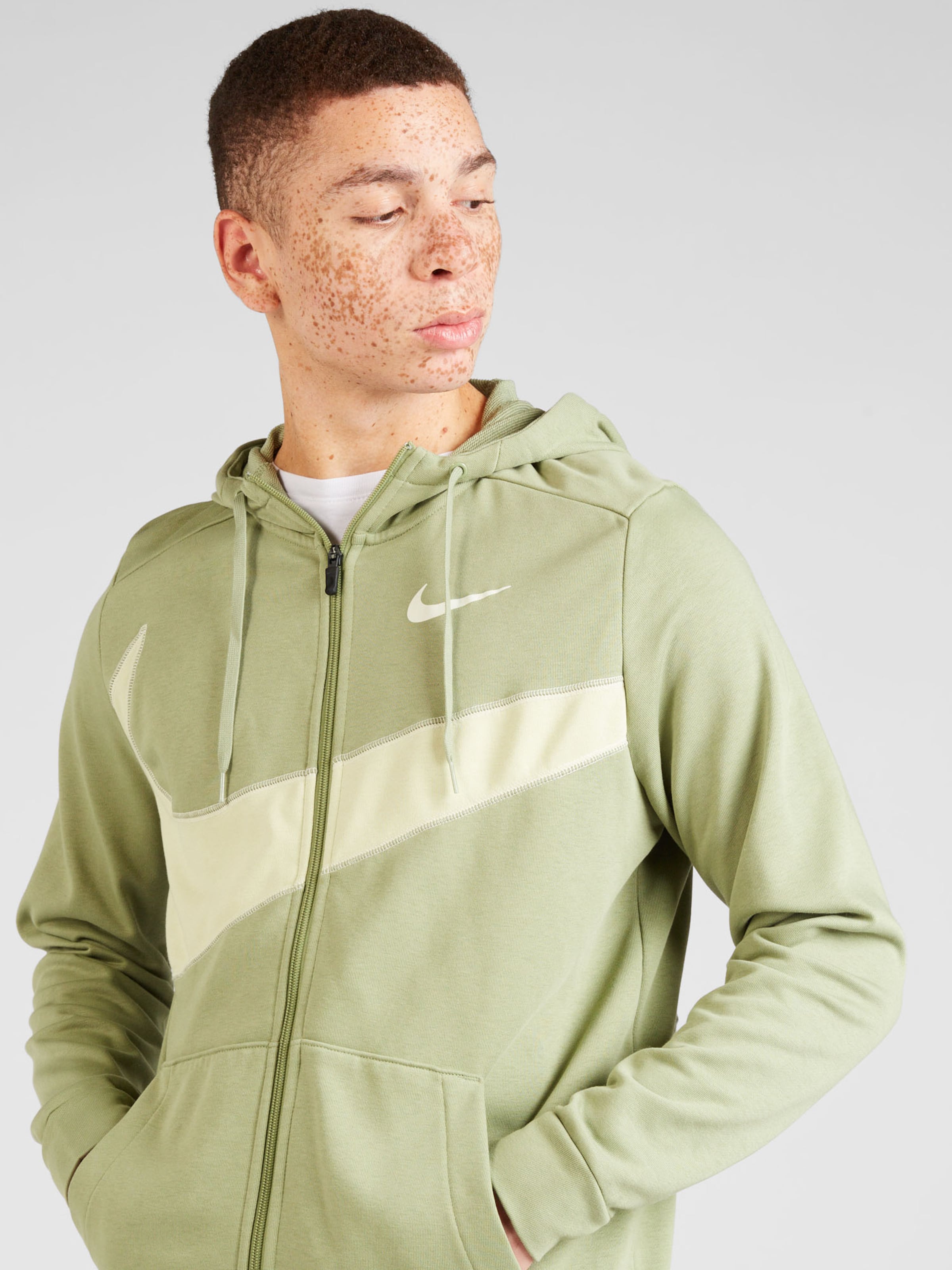 Green nike hotsell zip up