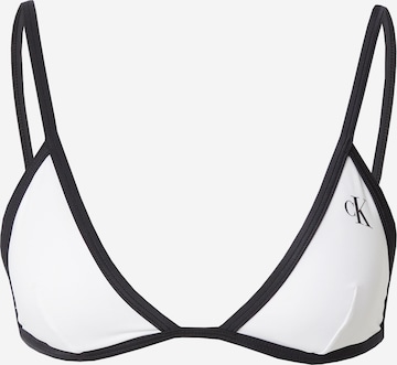 Calvin Klein Swimwear Triangel Bikinitopp i hvit: forside