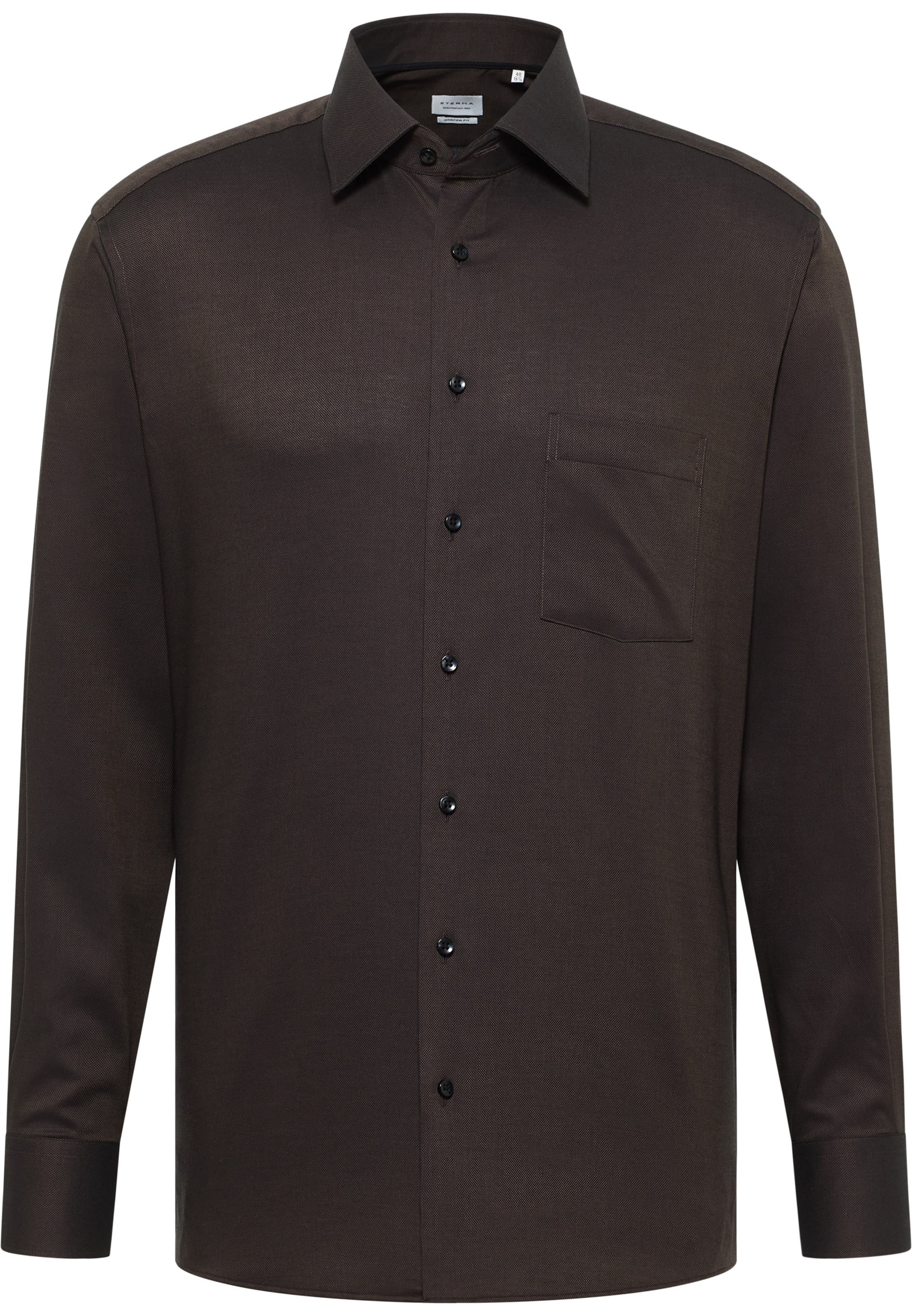 ETERNA Zakelijk overhemd in Bruin: voorkant