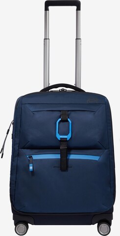 Piquadro Trolley 'Corner' in Blauw: voorkant