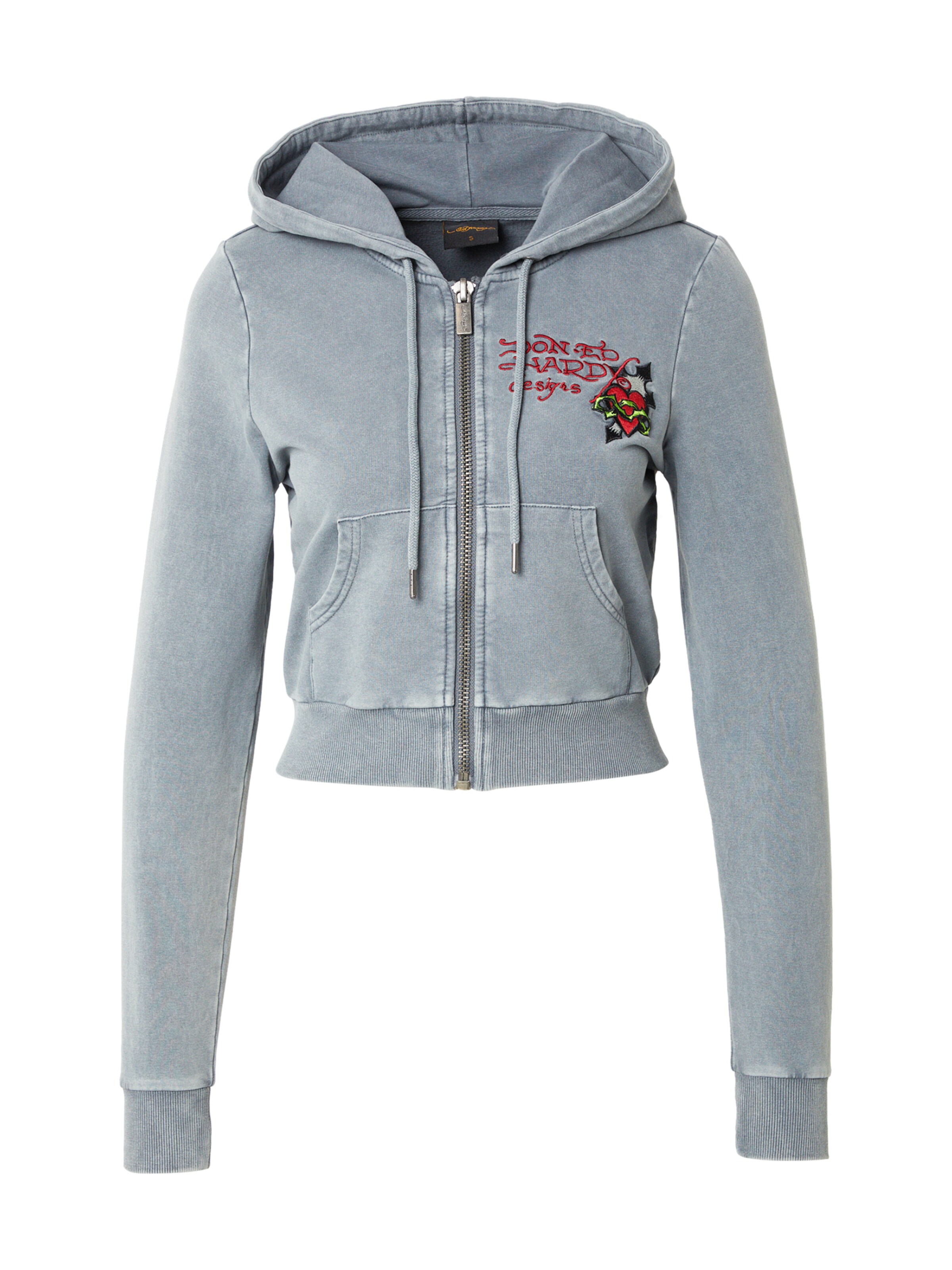 Ed Hardy Sweatjacke in Grau: Vorderseite