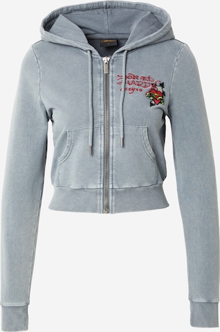 Ed Hardy Кофта на молнии в Серый: спереди
