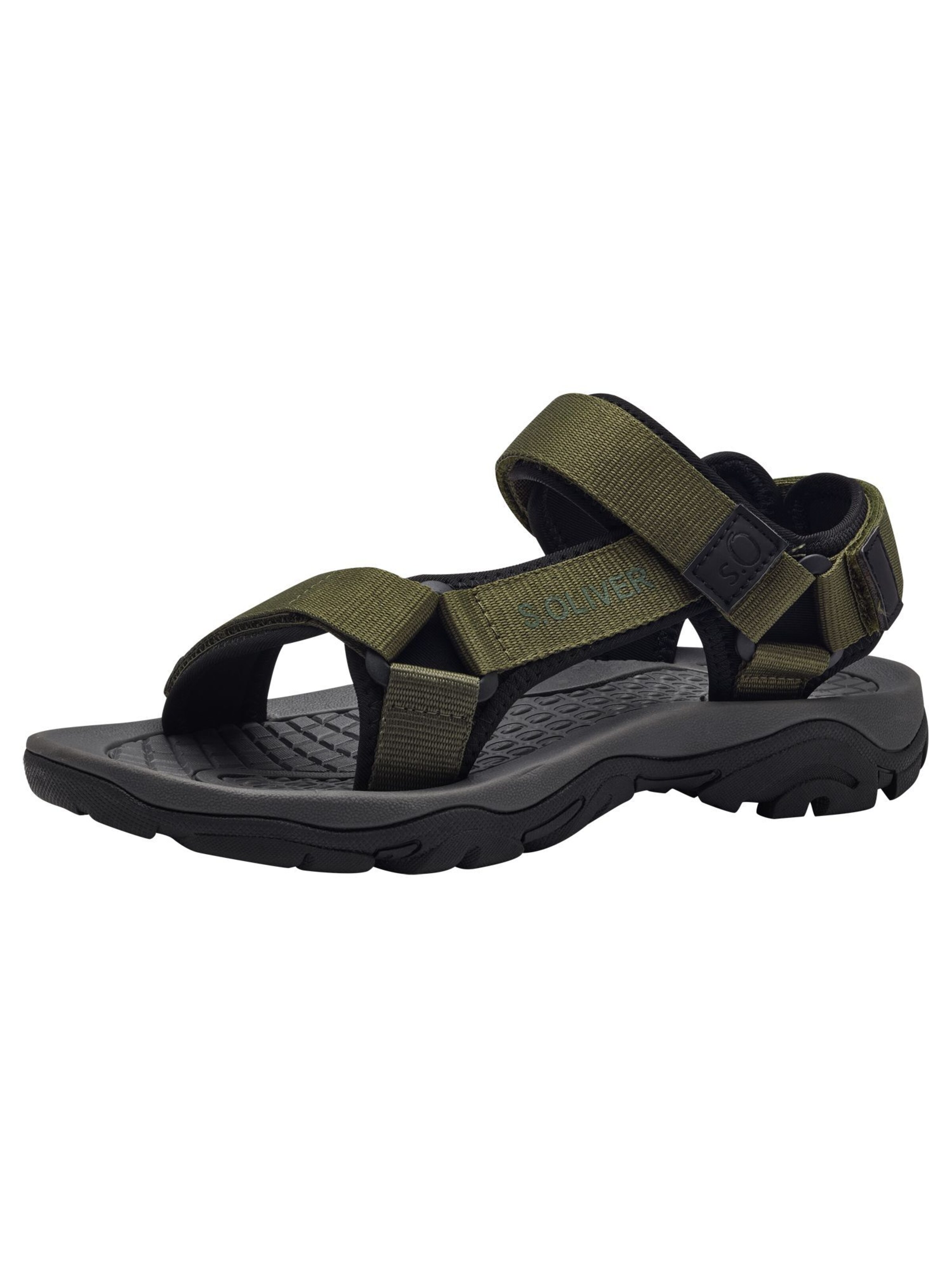 s.Oliver Hiking Sandals in Black: front