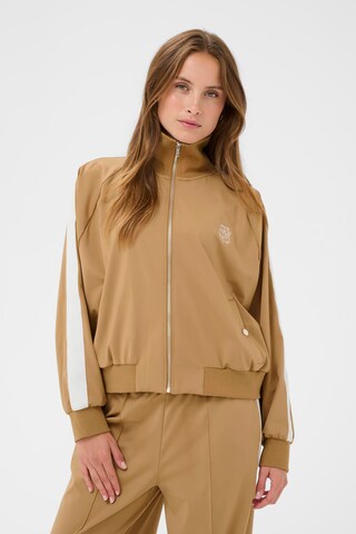 SAINT TROPEZ Sweatjacke 'OaklynnSZ' in Beige: Vorderseite