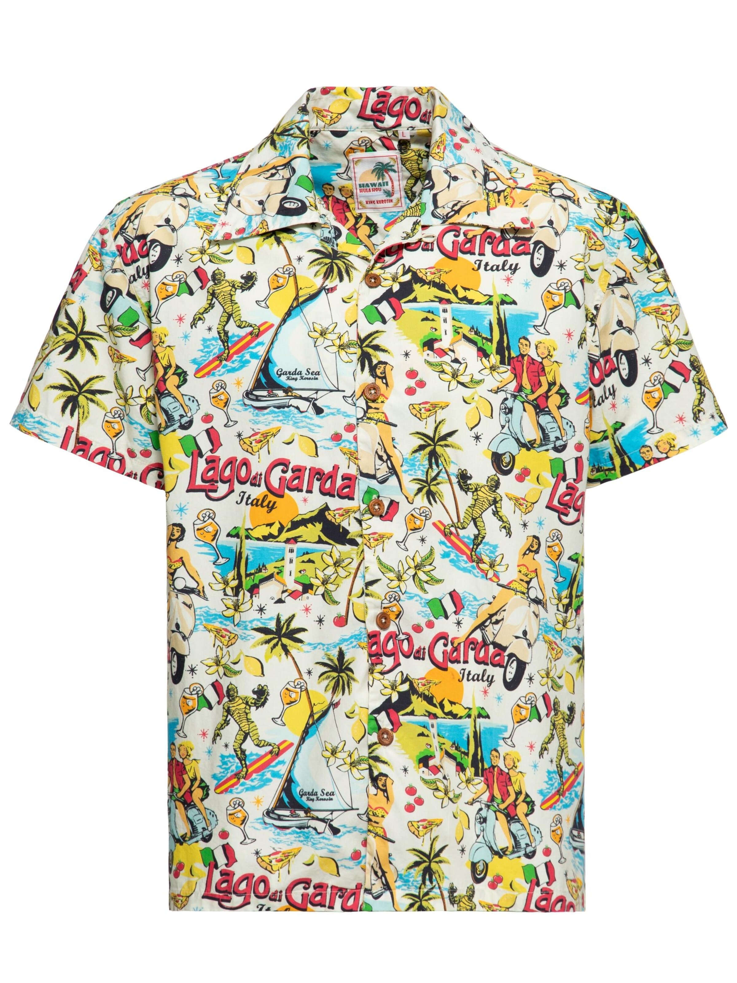 King Kerosin Button Up Shirt 'Lago di Garda' in Off white, Item view