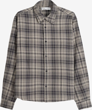 Bershka Regular fit Button Up Shirt in Grey: front